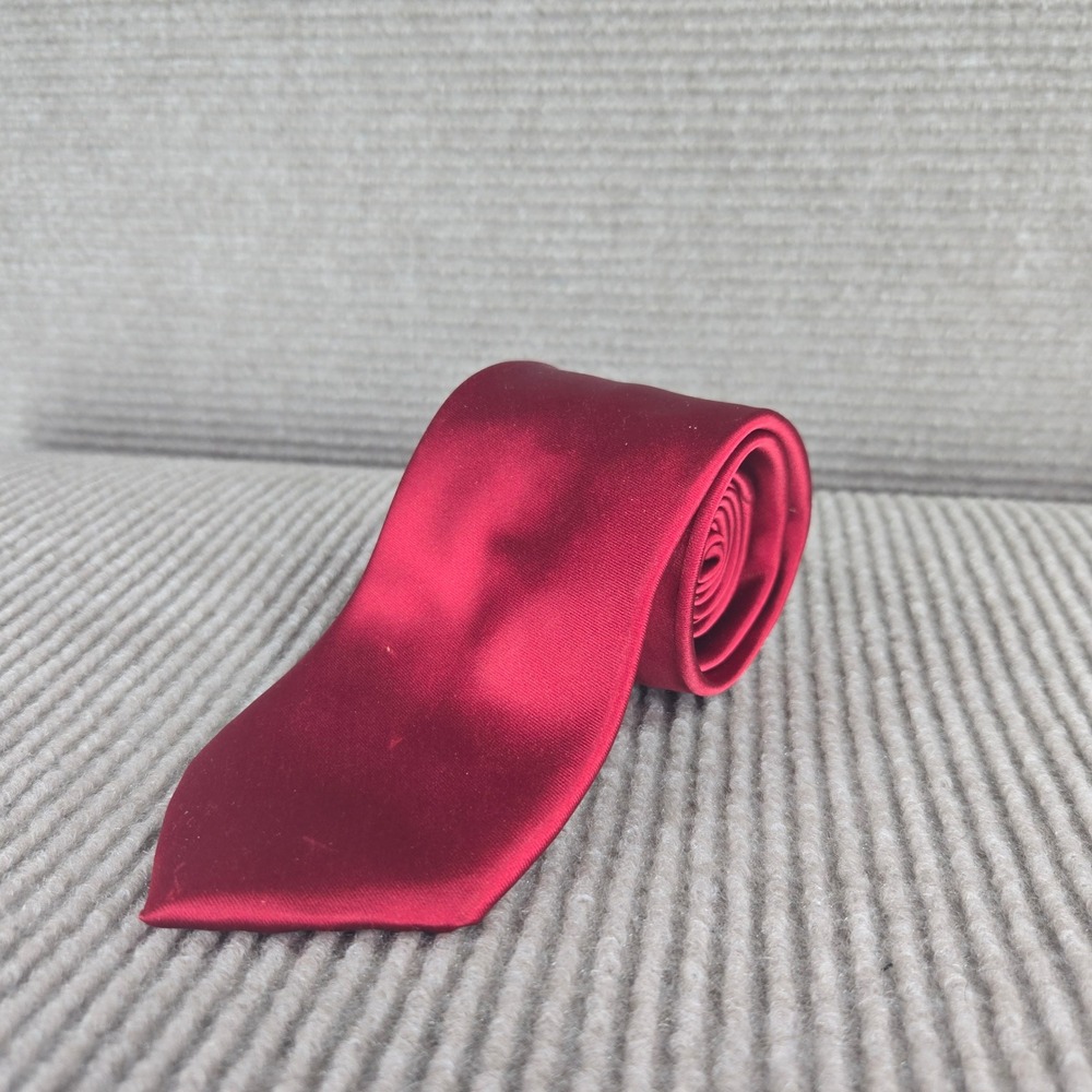 Joseph & Feiss Mens Red Gold Collection Solid Satin Necktie